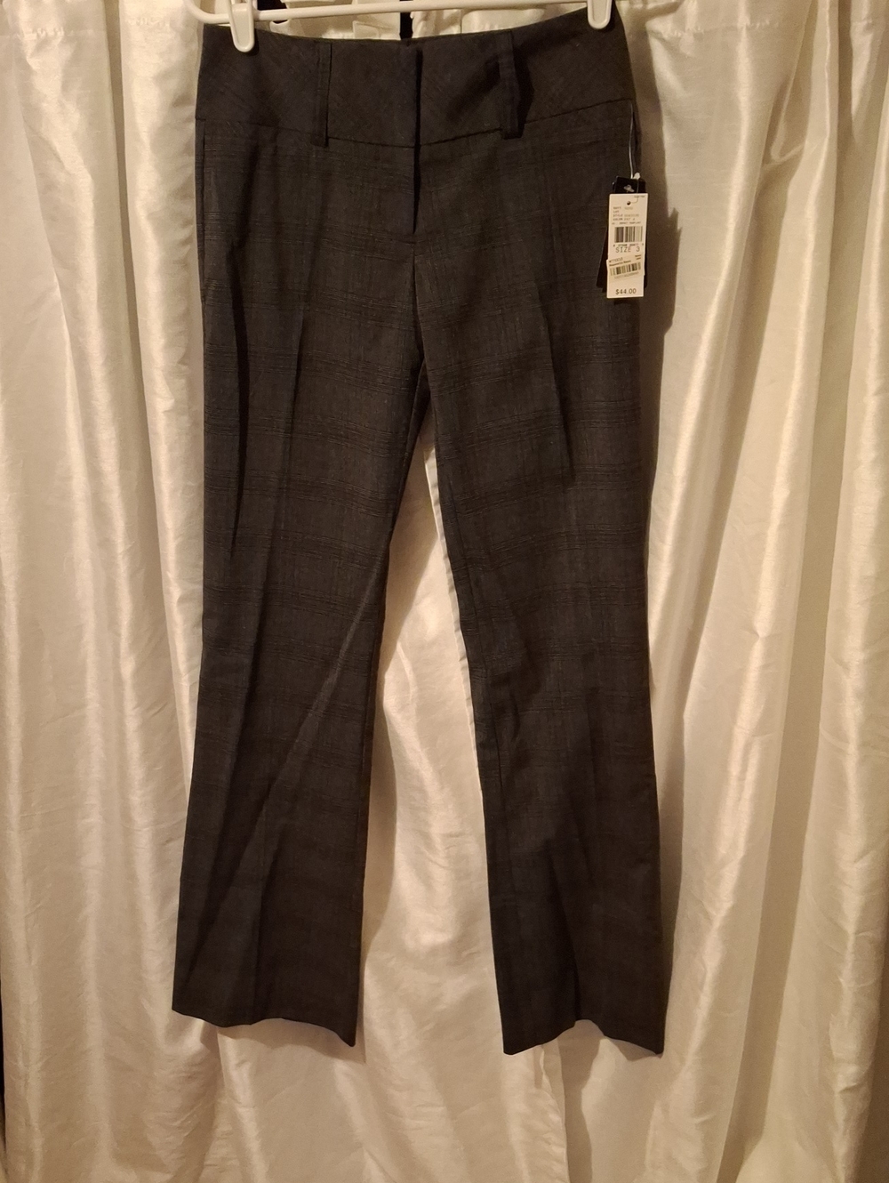 BCX Men's Charcoal Plaid Dress Pants